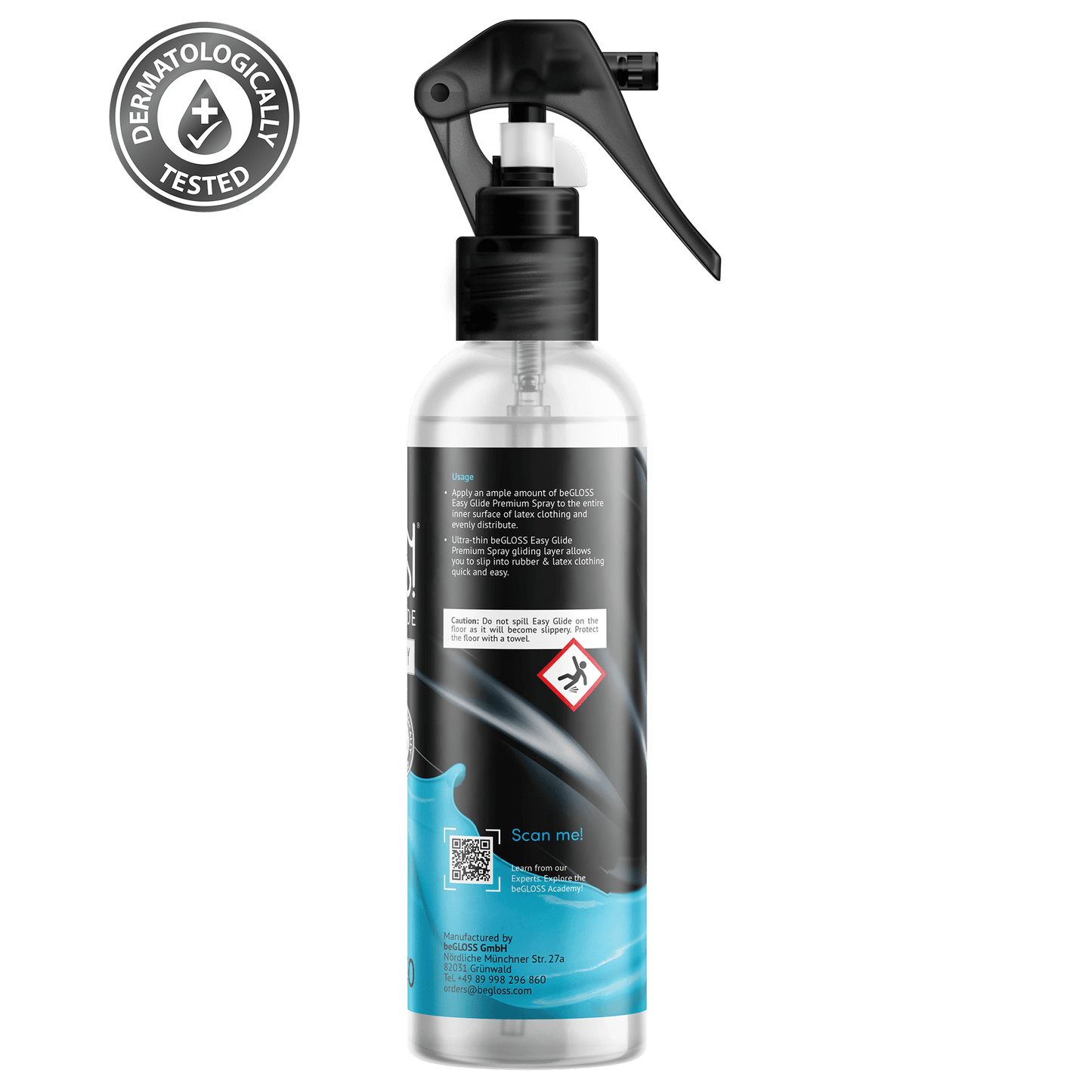 beGLOSS! Easy Glide Premium Spray- Hand-Pump-Spray - Latex Dressing Aid